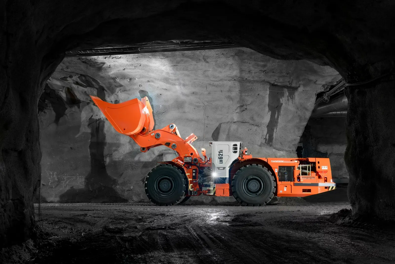 Underground loader in a mine