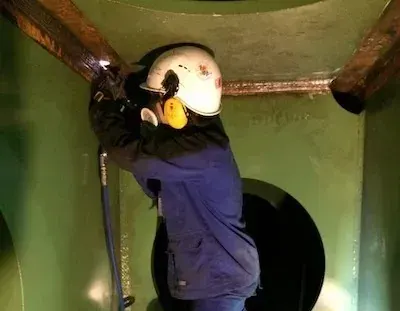 HFMI treatment inside a welded steel section