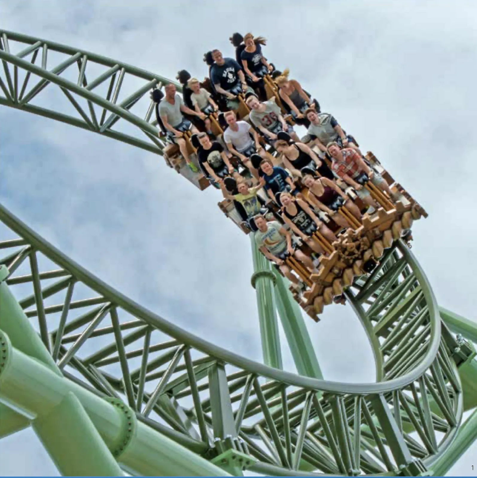 Roller coaster with a welded steel track