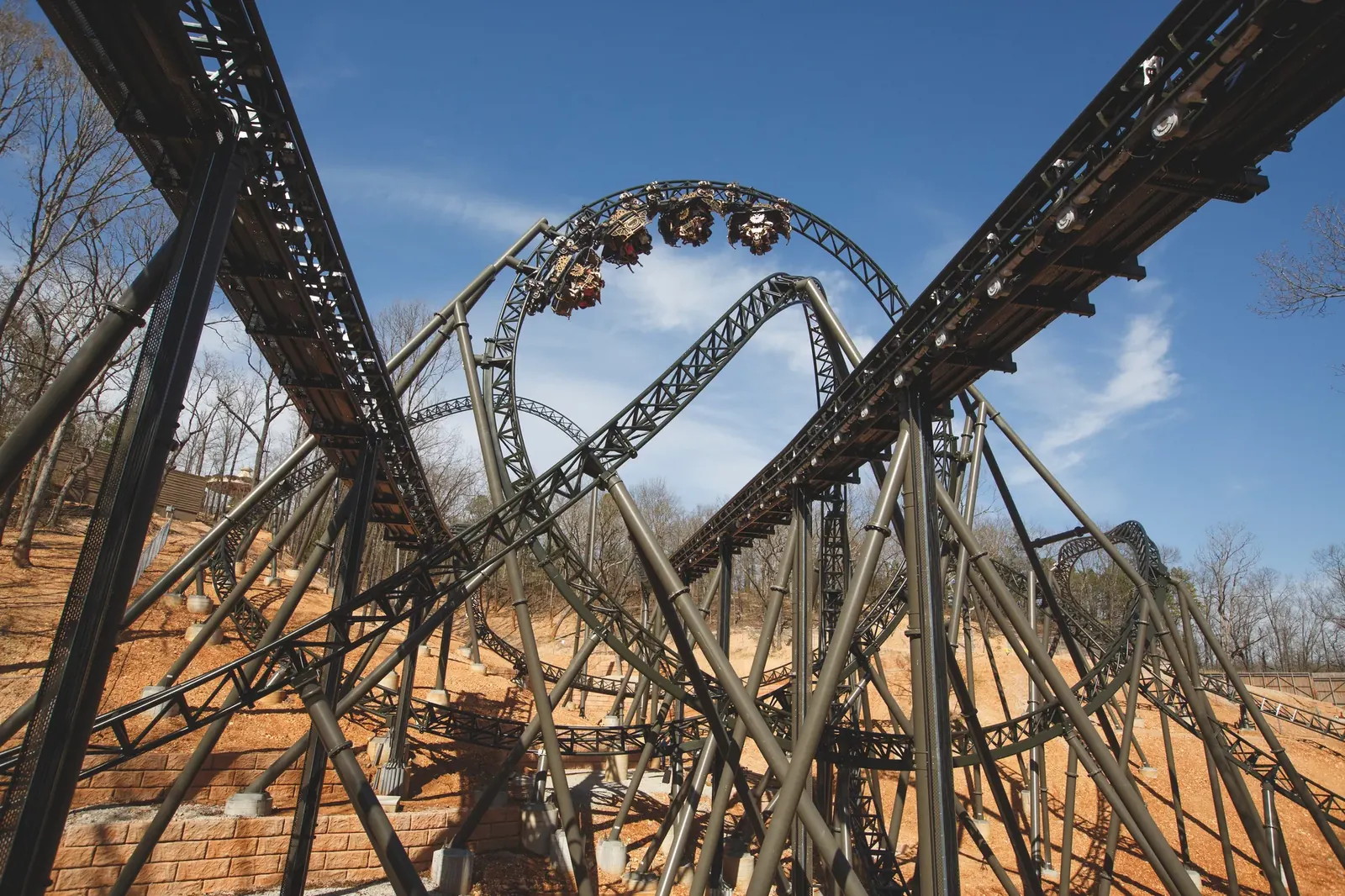 Welded steel structure of a roller coaster